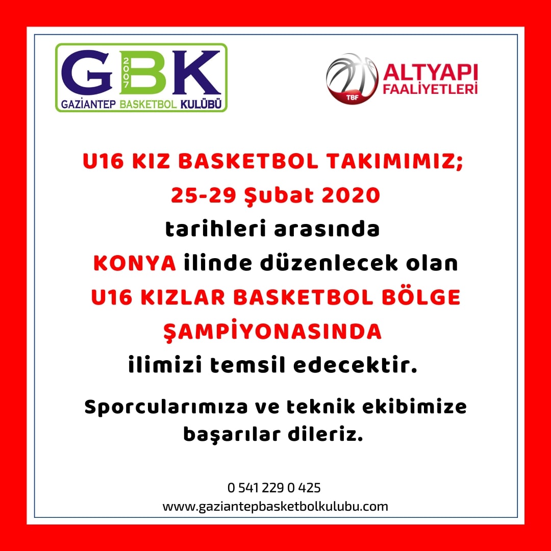 U16 KIZ BASKETBOL TAKIMIMIZ BÖLGE ŞAMPİYONASINDA...