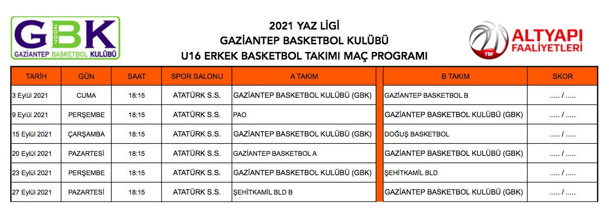 2021 YAZ LİGİ MAÇ PROGRAMI BELLİ OLDU.