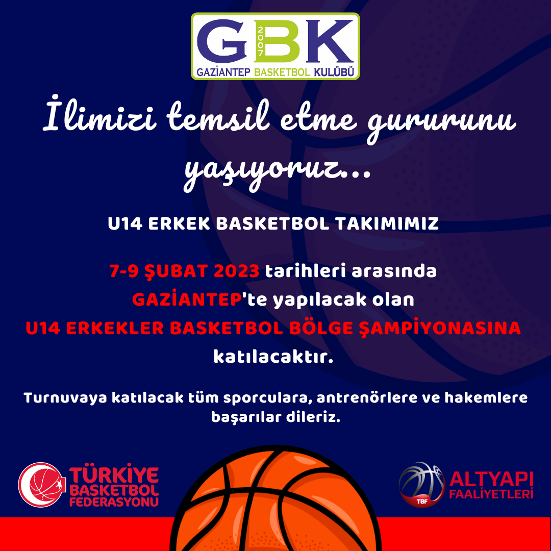 U14 ERKEK BASKETBOL TAKIMIMIZ BÖLGE ŞAMPİYONASINA KATILACAKTIR.